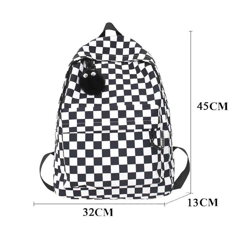Fashion Plaid Backpack Waterproof Leisure Shoulder Bag Women Laptop Mochila Bookbag Travel Rucksack for Female 250514