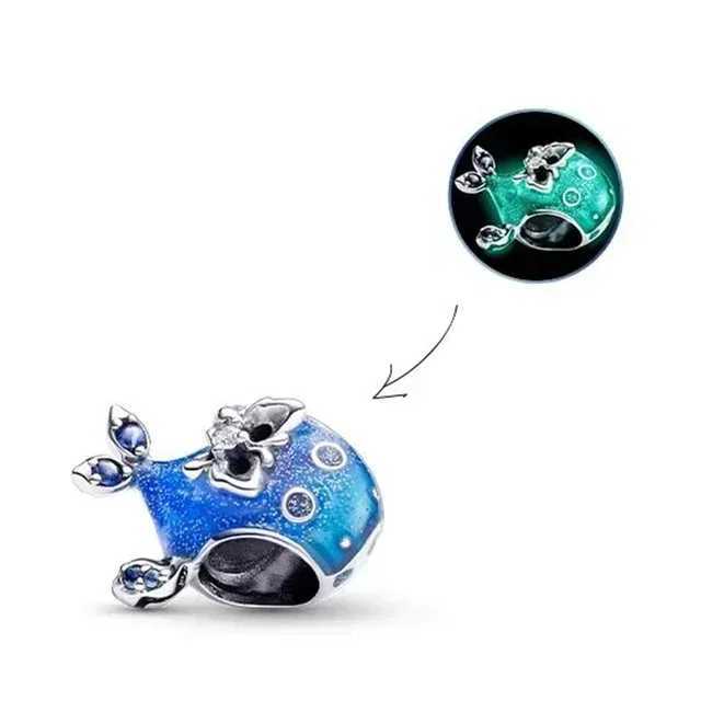 New925SilverBlue Sea Creature Shell Dolphin PendantsCharmsBeadsFitOriginalBraceletDIYJewelryForWomen2024XJ250517