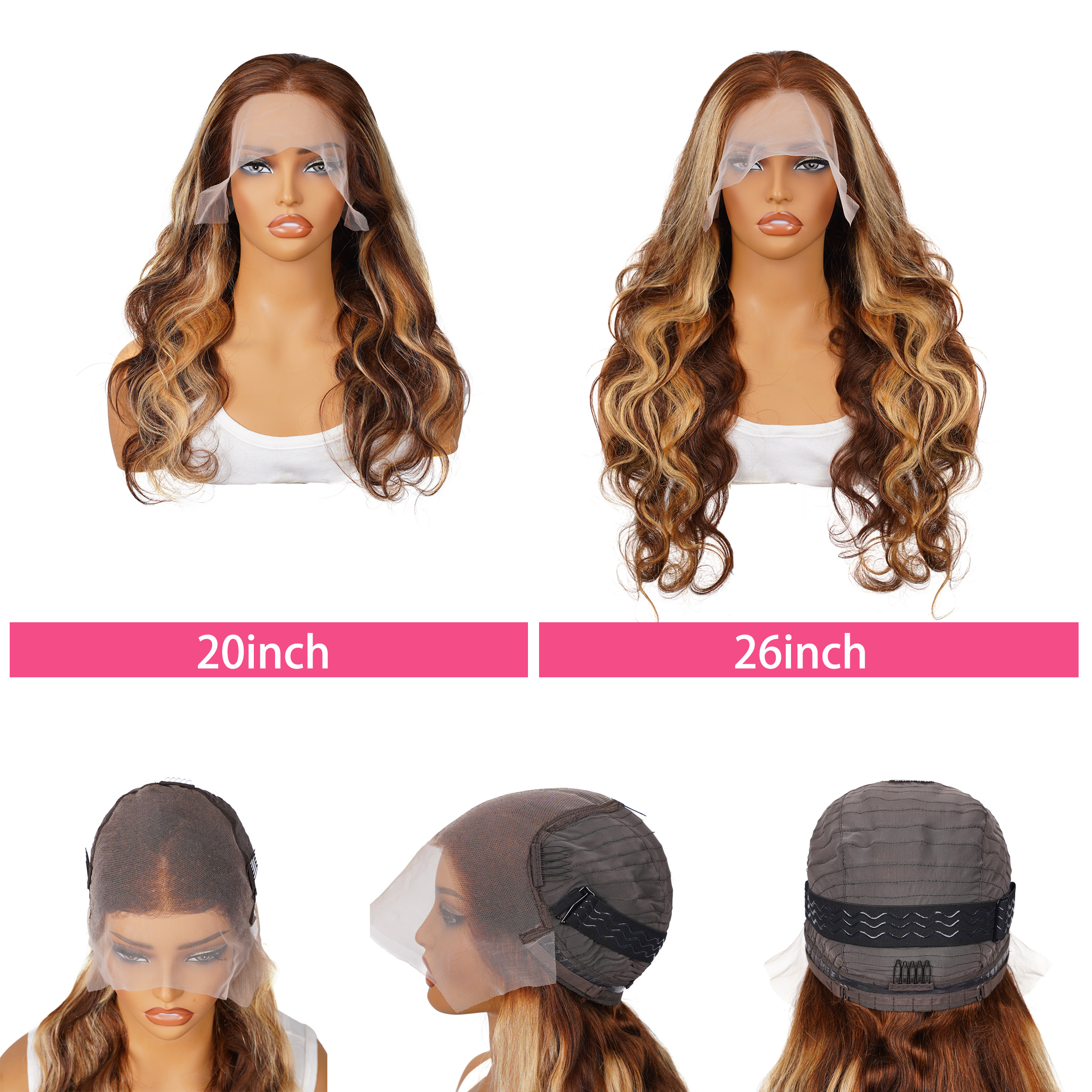 20-32 inches 13x6 HD lace front wig human hair wig | 4/27 # women's Body Wave human hair with free stitching and natural hairline