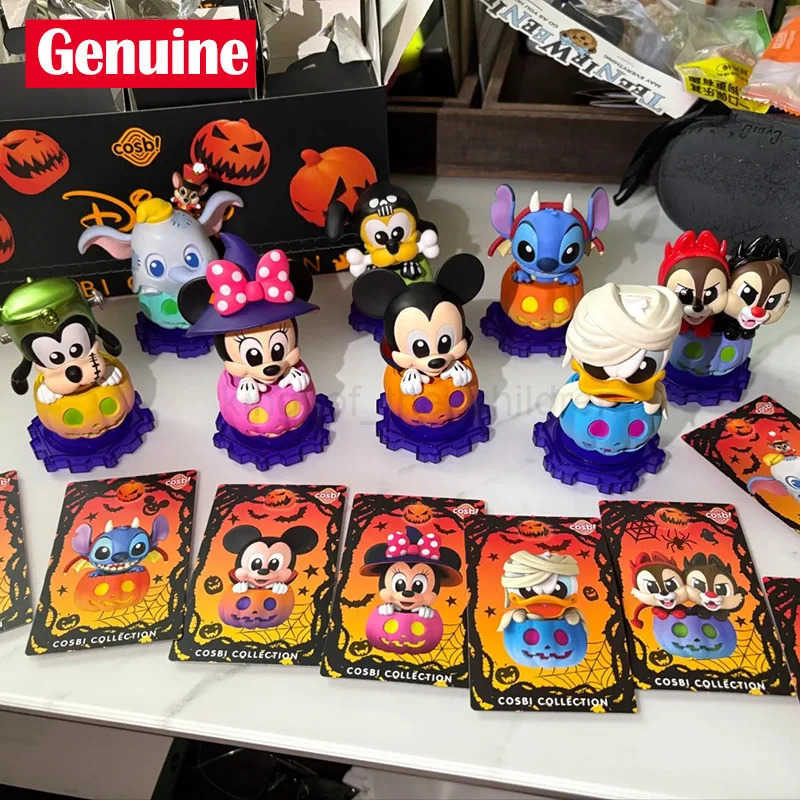 Disney Original Miniso Disney Mickey Mouse And Friends Pumpkin Series Blind Box Cartoon Stitch Mickey Figure Halloween Gifts For Kids W250517