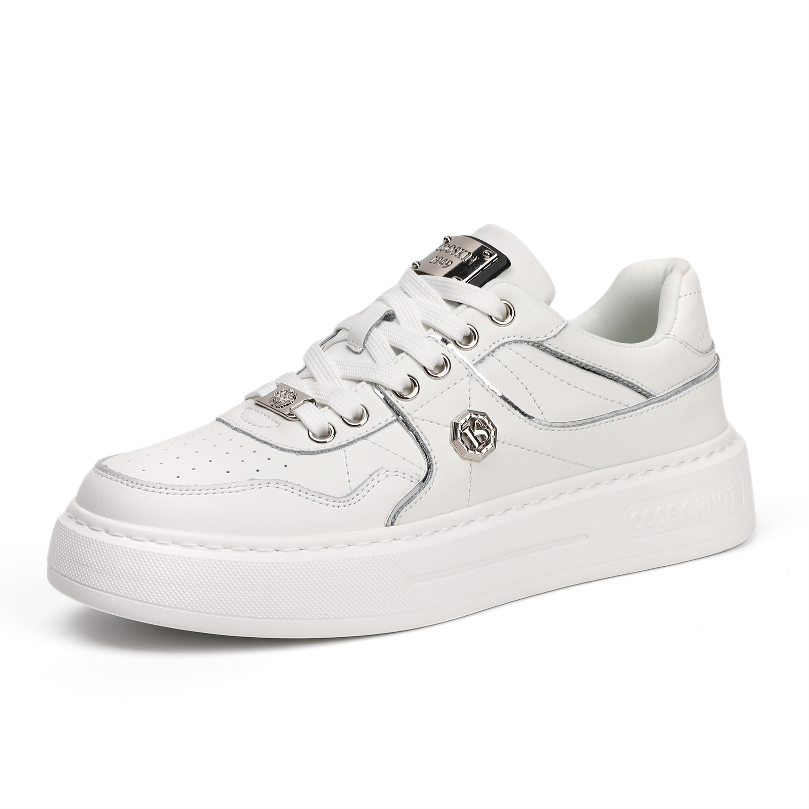 coolqi white goldfoiled designer sneakers highend material running shoes for men women lightweight breathable trendy design designer shoes