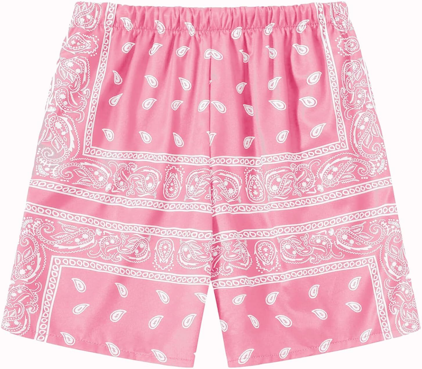 Mens Shorts Boys Summer Boho Paisley Print Shorts Casual Kids Drawstring High Waisted Graphic Shorts With Pocket Graphic Beach Swim Sweat Pants
