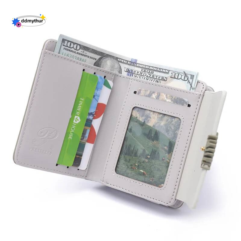 Maple Leaf Print Women Small Wallet Zipper Coin Purse Ladies Short Wallets Female Mini Square Money Bag PU Leather Card Holders ddmythur Y260206