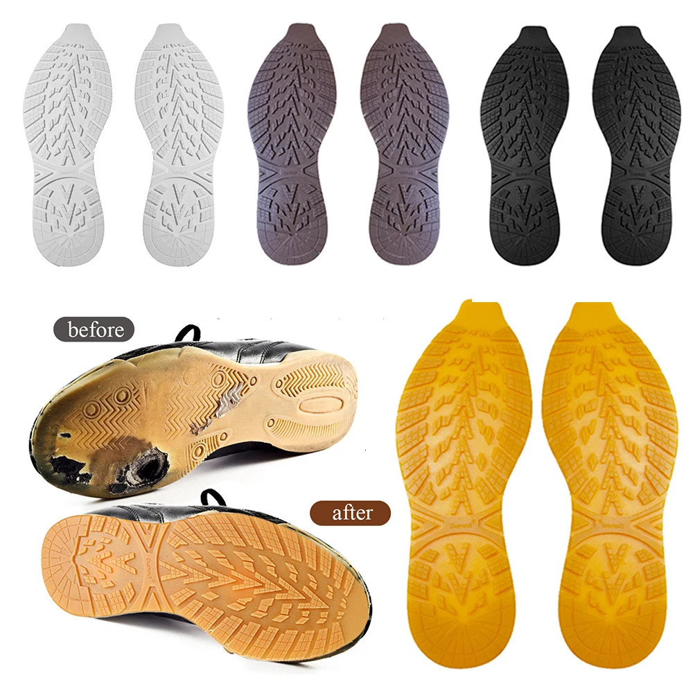 1 Pair Full Sole Protector Sole Sport Sneaker Repair Worker Rubber Shoe Soles Anti Slip Foot Pad Non-Slip Sole Stickers Pads 250515