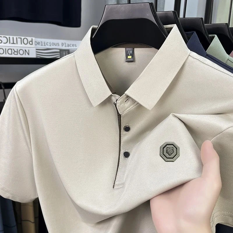 2025 mens short sleeved polo shirt summer fashion highend tiger boutique badge n golf top casual Tshirt 250506Z