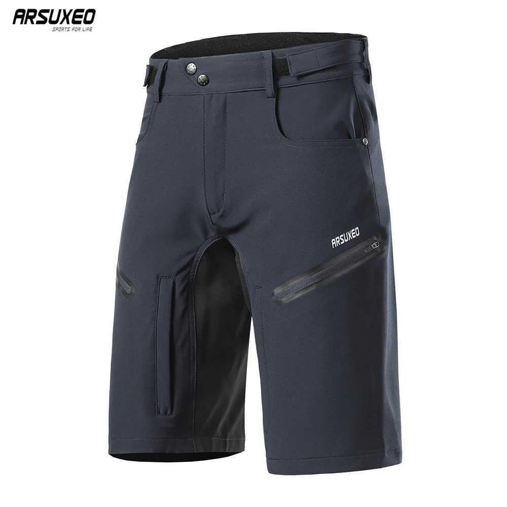 ARSUXEO Mens Cycling Shorts Loose Fit MTB Mountain Bike Shorts Outdoor Sports Hiking Downhill Short Pants 2006 Z250513