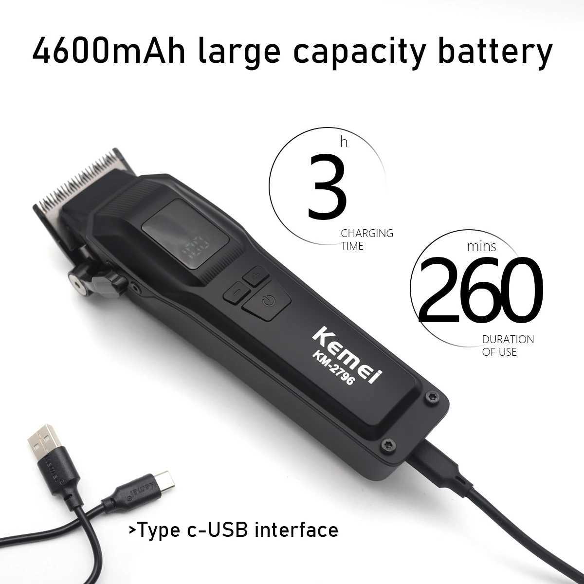 Brushless Motor DLC LCD Display Professional Hair Clipper Hair Cutting Machine Hair Trimmer for Men R250517