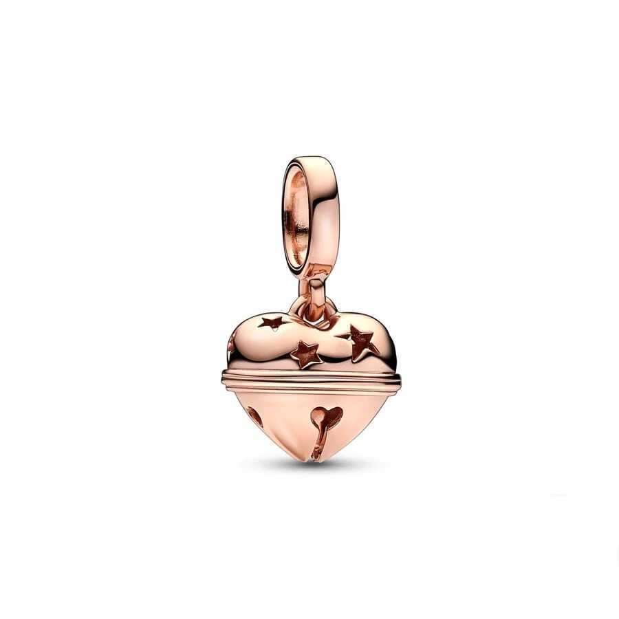 Rose Gold PlatedFestive Snowflake Charm Interlocking Hearts Dangle Bead Fit Original Silver 925 Europeans Bracelet Women JewelryXJ250517