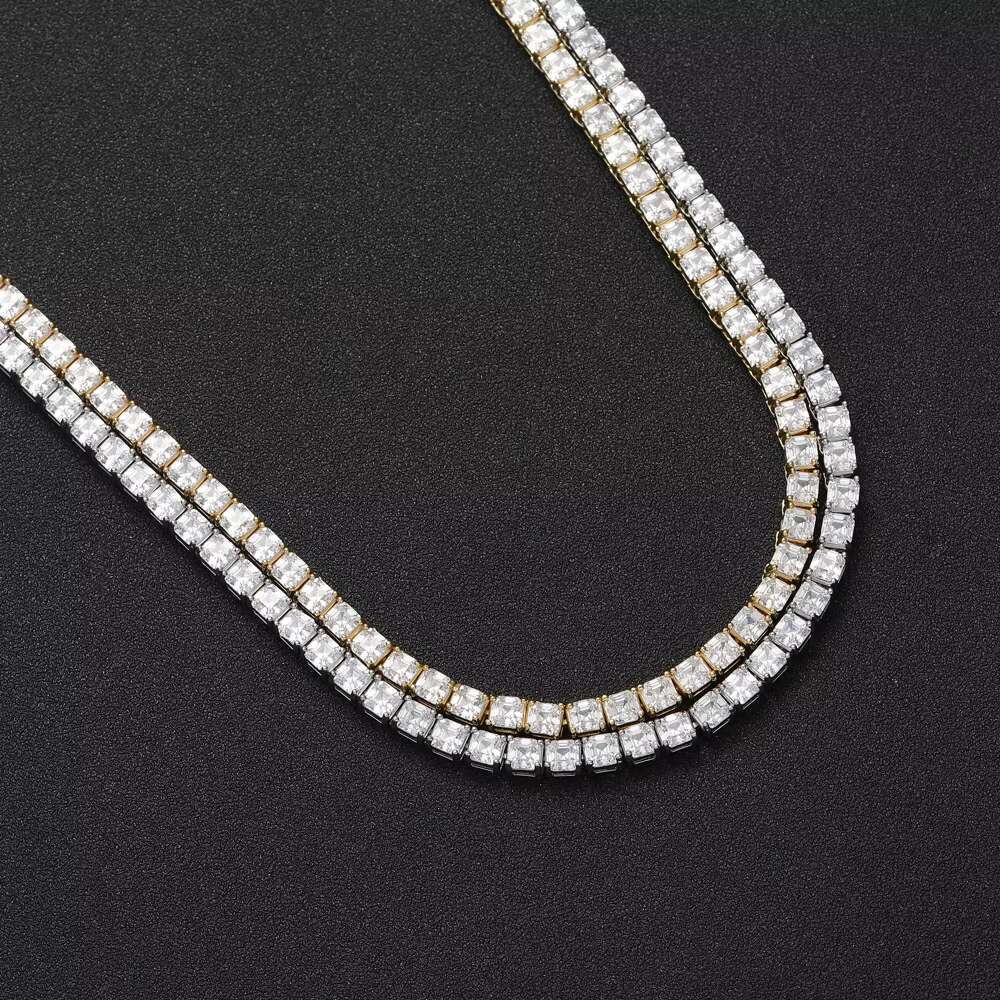 Fashionable Moissanite necklace with CZ ice crystal cross shaped brass chain, suitable for wedding ocns