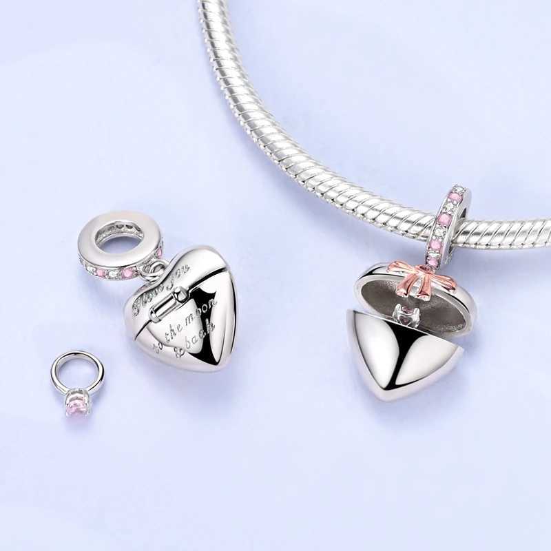 S925 Splittable Mother Daughter Dangle Charm Beads Fit Original Bracelet for Women Diy Bead for Jewelry Making Mothers Day GiftXJ250517