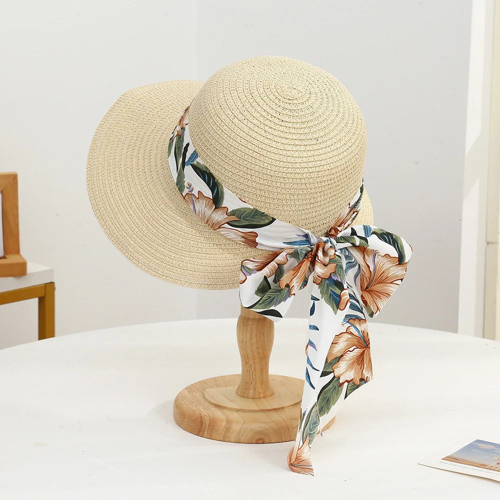 Bohemian Style Summer Sun Hat For Women Sun Protection Beach Straw Fisherman Cap Fashion Big bowkont Lace Visor 250516
