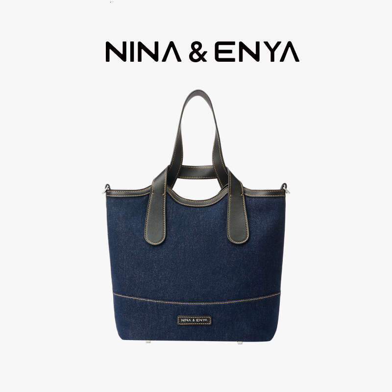 Tote Bag NINA ENYA NINA ENYA Cowboy Canvas Handbag Single Shoulder Crossbody Vegetable Basket Bucket Bag KQ