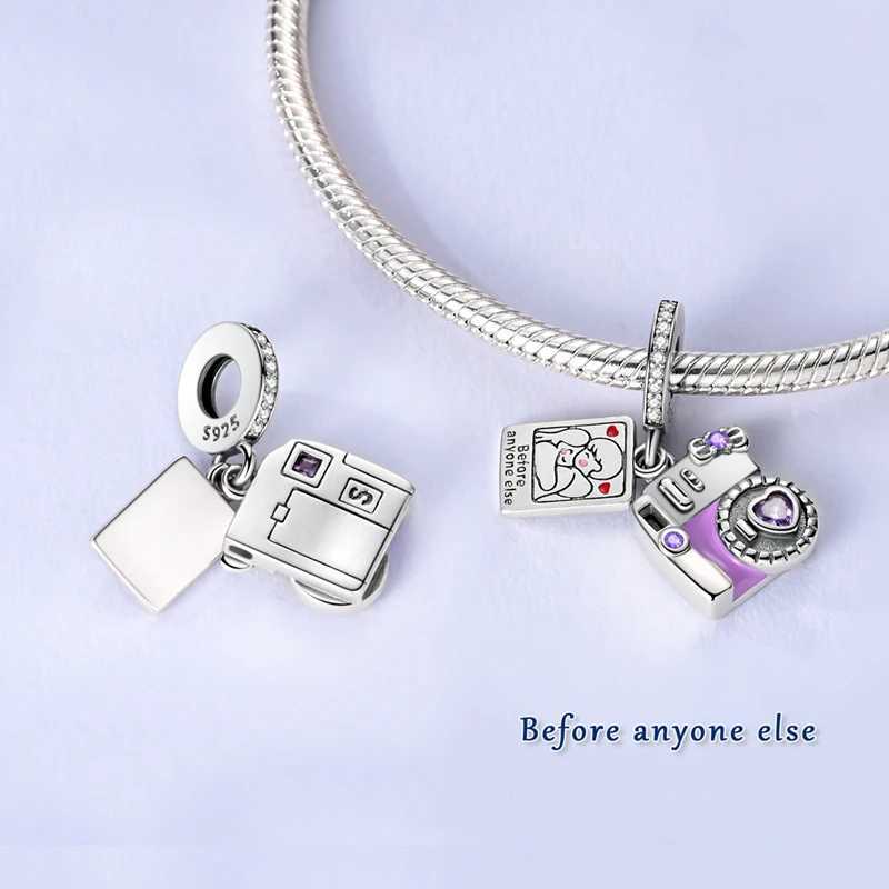 S925 Splittable Mother Daughter Dangle Charm Beads Fit Original Bracelet for Women Diy Bead for Jewelry Making Mothers Day GiftXJ250517