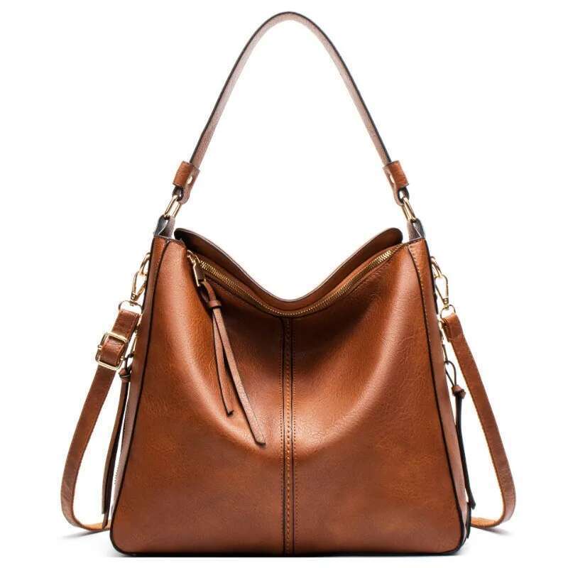 Hobo Leather Women Handbags Female Leisure Shoulder Bags Fashion Purses Vintage Bolsas Large Capacity Tote bag Crossbody Bag