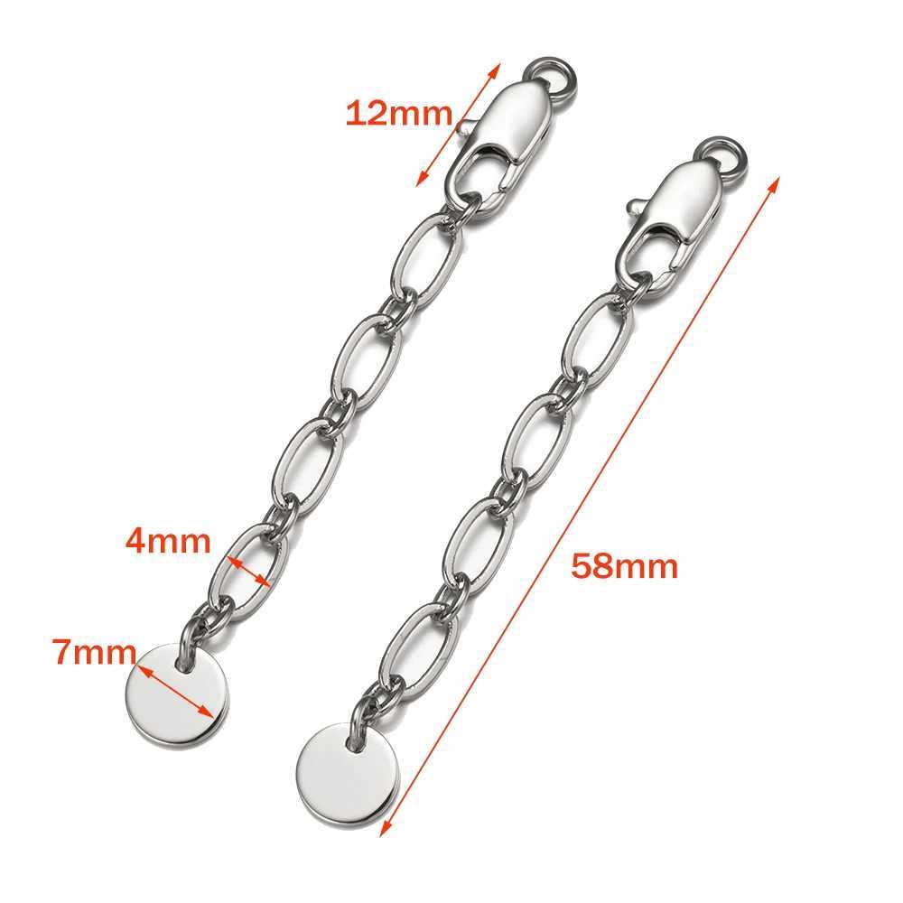 2pcs/Lot Extension Tail Chain With Lobster Clasps Connectors For DIY Bracelets Necklaces Jewelry Making Supplies AccoriesXJ250517