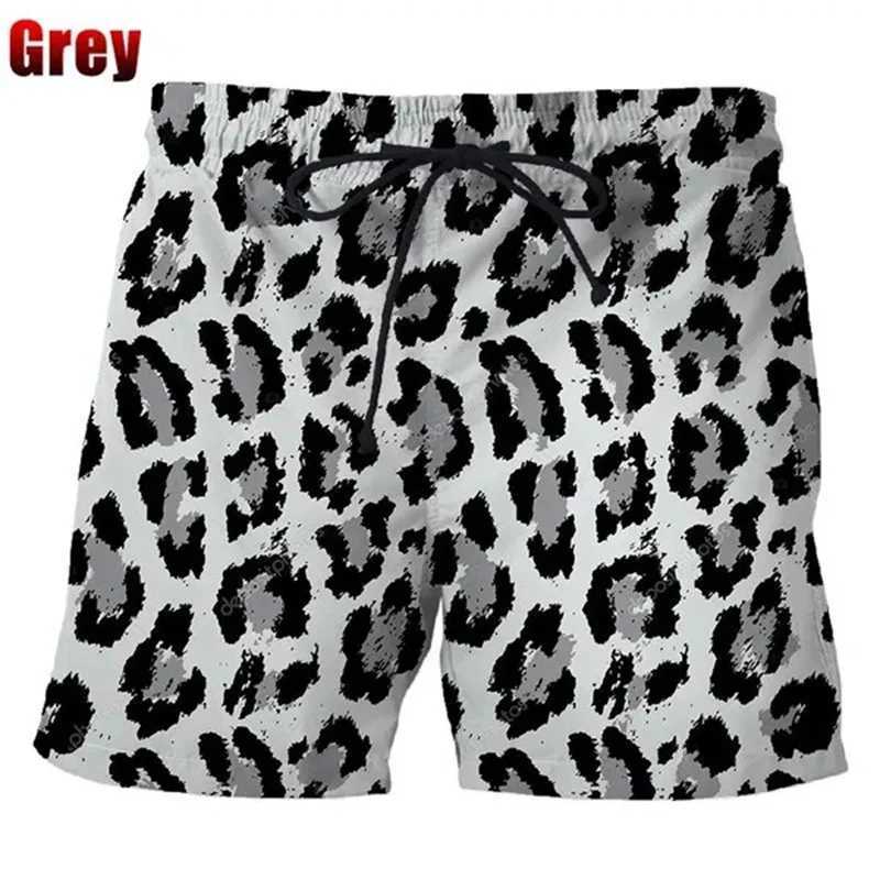 Classic Colorful Leopard Shorts Men Summer Beach Short Pants Hawaii Beach Swimming Pants Swim Trunks Women Cool Ice Shorts Z250513
