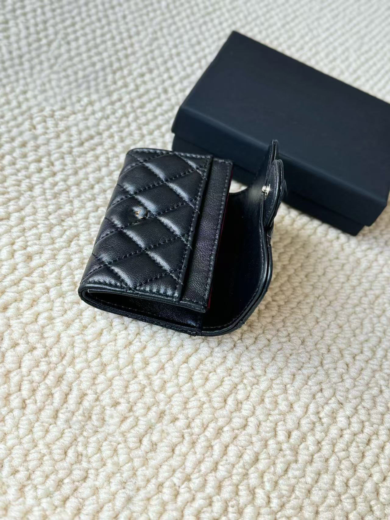 2025 new high-quality luxury designer lamb fashion women's wallet women's handbag credit card wallet embossed envelope wallet with box dustproof bag