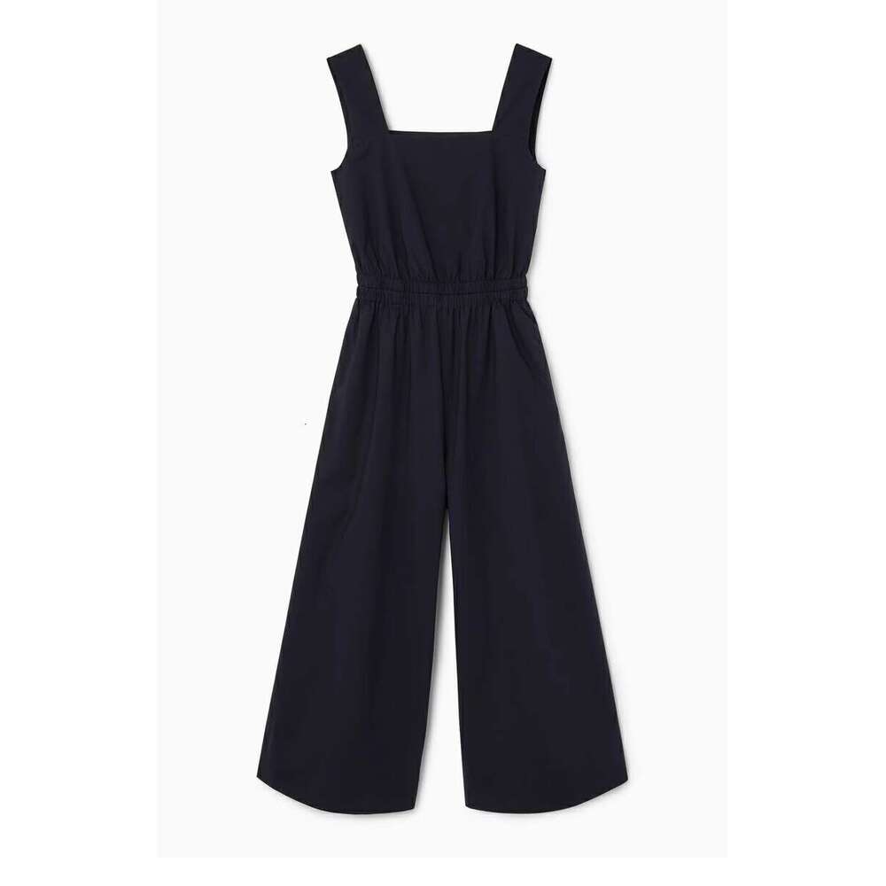Wide Leg Jumpsuit CS Women S Pants Standard Edition Leg Square Neck Wide Strap Jumpsuit Summer New Product