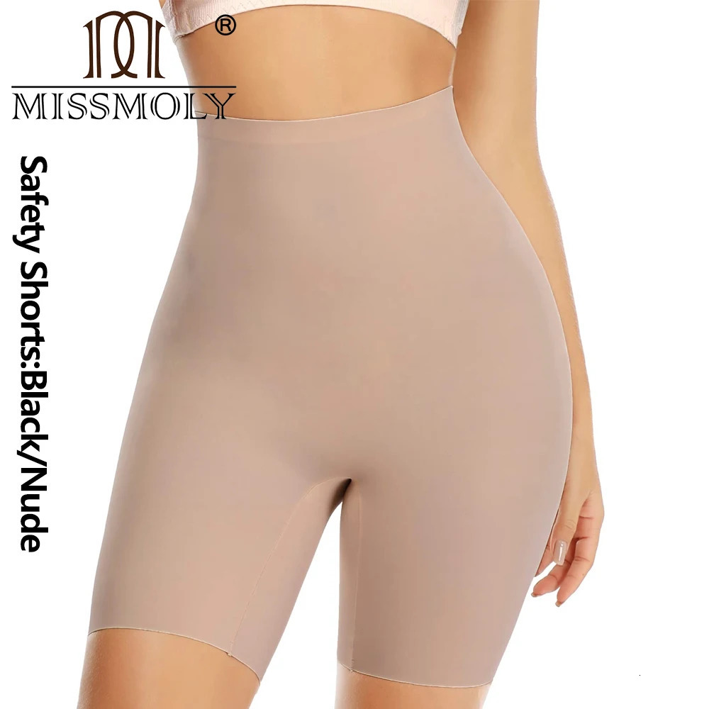 MISS MOLY High Waist Safety Shorts Women Solid Tummy Control Pes Shaper Slimming Waist Smooth Body Female Underwear 250517