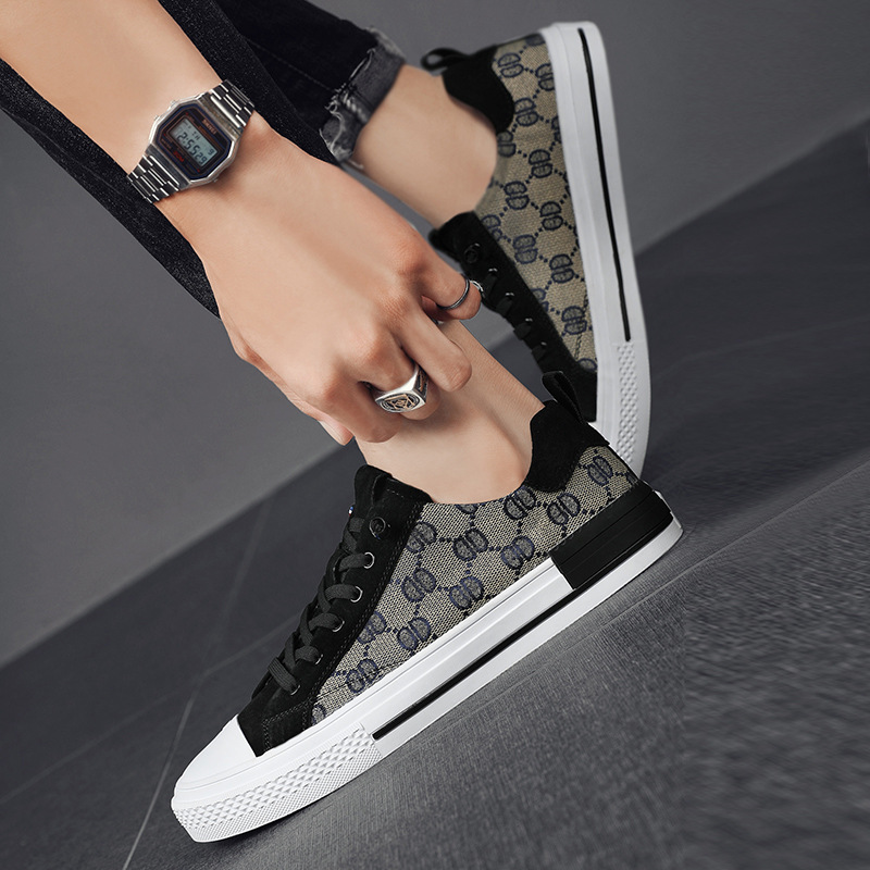 Free delivery designer 2025 summer men's canvas trendy shoes, men's casual board shoes, adult standard sports trendy shoes