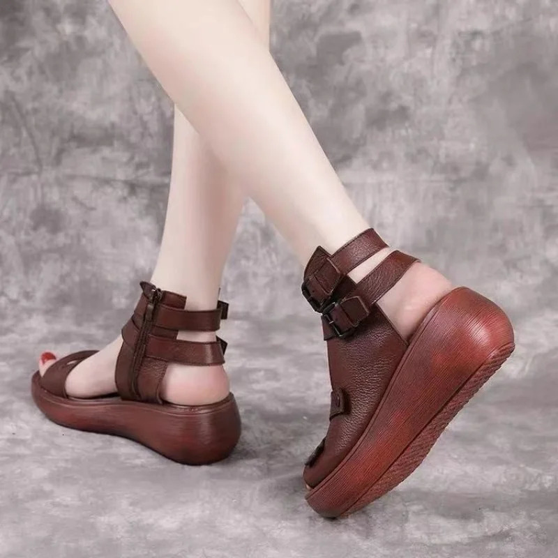 Exquisite Strappy High - top Platform Sandals Blend of Trendiness and Comfort for Every Step 250515