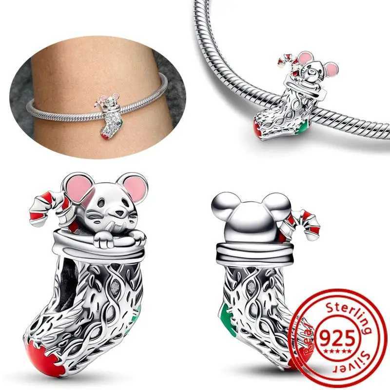 925 Silver Christmas Tree Socks Hat Santa Claus Elk Deer Snowflake Winter Beads Fit Pantaro Charm Bracelet Christmas DIY JewelryXJ250517
