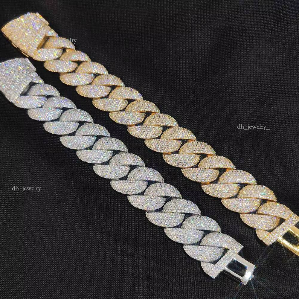 Nuoya High Quality 22mm Chunky Men Choker Jewelry Iced Out Full Dia Cuban Link Chain Necklace For Women
