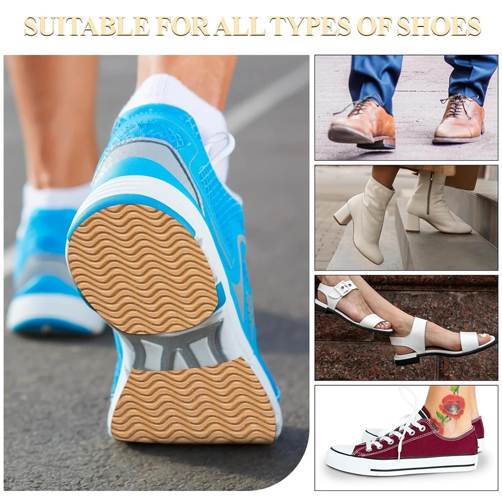 2pcs Rubber Soles for Shoes Repair Sole Protector for High Heels Self-Adhesive Non-Slip OutSoles Replacement Non Slip Shoe Pads 250515