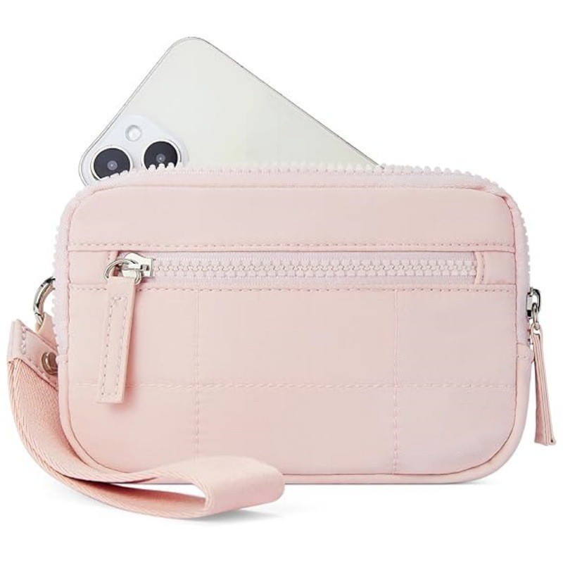 New Arrival Cartoon Cute Korean Style Mini Fashion Women's Wristlet Wallet Nylon Quilted Wallet Phone Pouch