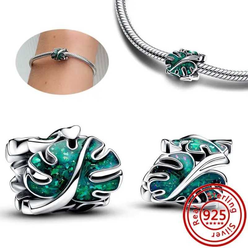 925 Silver Green Zircon Series Family Tree Hollow Lucky Beads Fit Original Pantaro Charms Bracelet DIY JewelryXJ250517