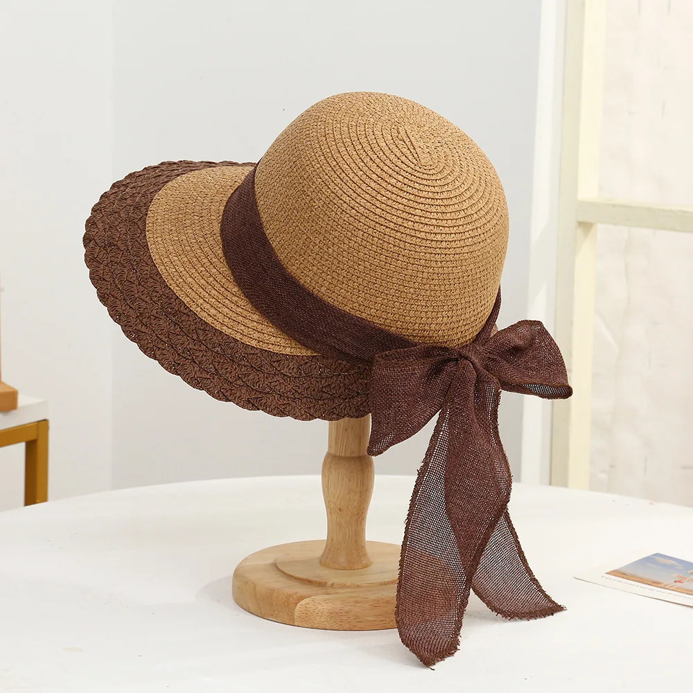 Bohemian Style Summer Sun Hat For Women Sun Protection Beach Straw Fisherman Cap Fashion Big bowkont Lace Visor 250516