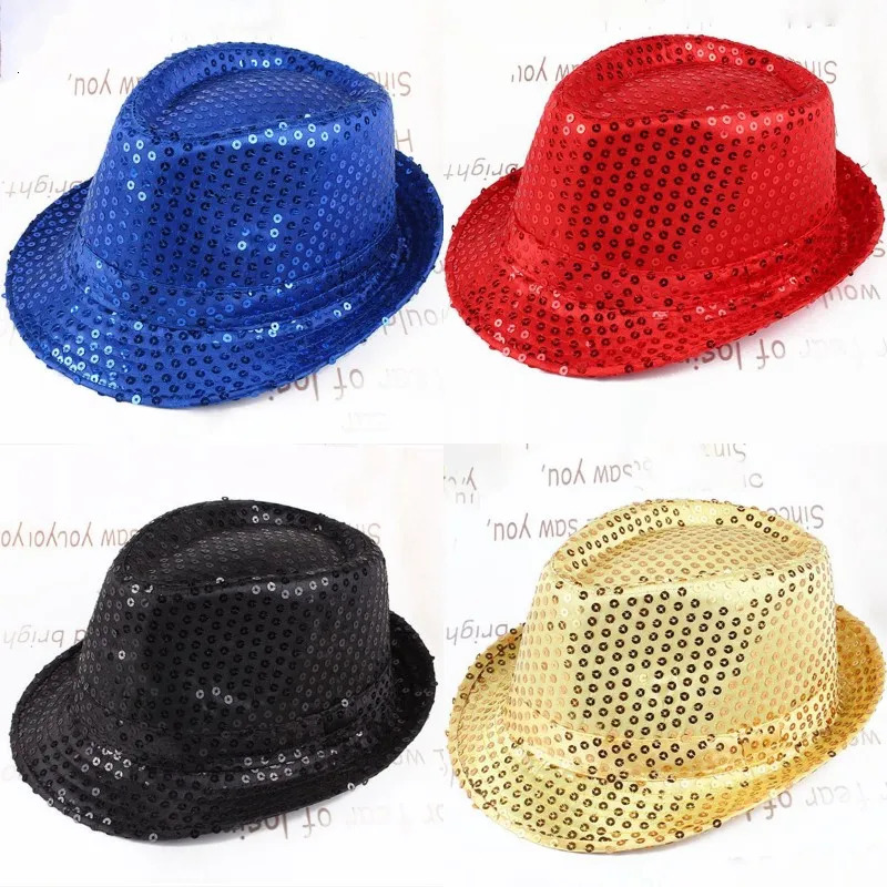 Unisex Glitter Sequins Cowboy Jazz Hat Dance Show Party Hip Hop Prop Caps Beading Fisherman Bucket Hat Summer Boho Straw Sunhat 250516