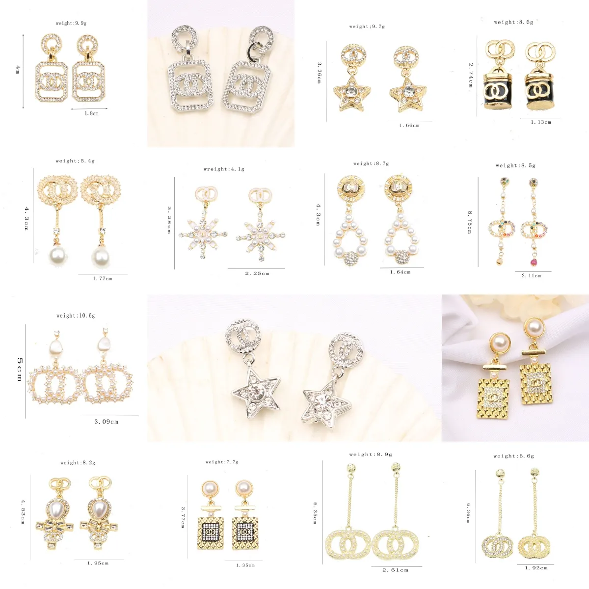 Mixed Random send Designers Letters Stud Designer Earrings Geometric Women Tassels Crystal Rhinestone Pearl Earring Wedding Party Jewelry