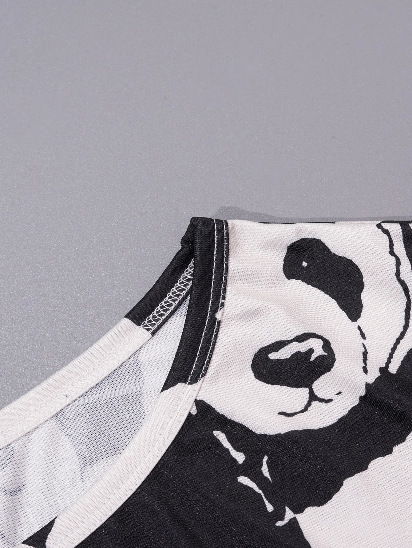 Plus size pajama set short sleeves and long pants panda patterned home clothing can be worn with milk silk material externally 250513Z