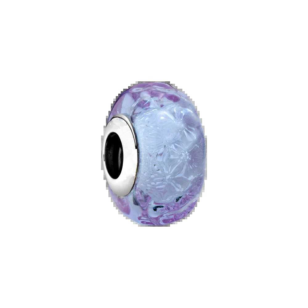New Winter Blue Snowflake Faceted Blue Murano Glass Charm Bead Women Jewelry Fit Original 925 Sterling Silver BraceletXJ250517