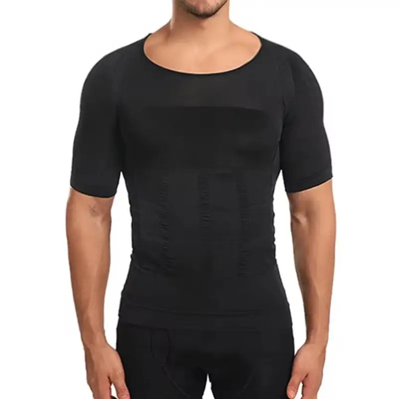 Mens Slimming Body Shaper Compression Shirt Tummy Control Slimmer Shapewear Gynecomastia Undershirt Posture Corrector Tops 250517
