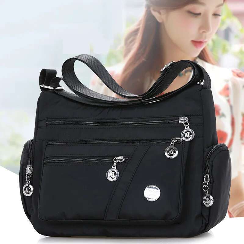 Large Capacity Women Crossbody Waterproof Tote Casual Nylon Shoulder Purse Handbag Lightweight Travel Messenger Bag