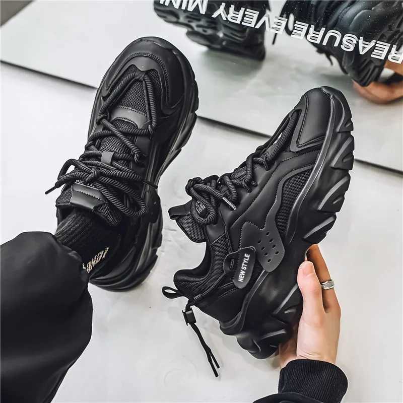 Mens Thick Sole Sport Shoes Simple Fashionable Casual Sneaker High Quality Rubber Plastic Male Athletic Shoes Chunky Sneakers W250920 - view 6