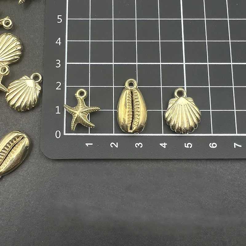 50pcs Starfish Conch Charm Gold Plated CCB Charms Pendant DIY Earring Necklace Bracelet Accories for Jewelry Making FindingsXJ250517