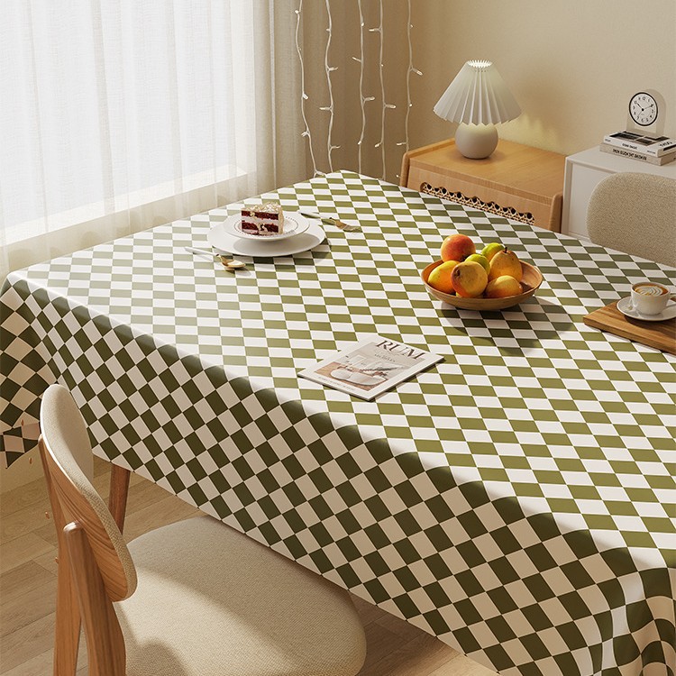 A734 pvc tablecloth waterproof and oil-proof wash-free student rectangular desk cloth net red ins style dining table cloth coffee table table mat