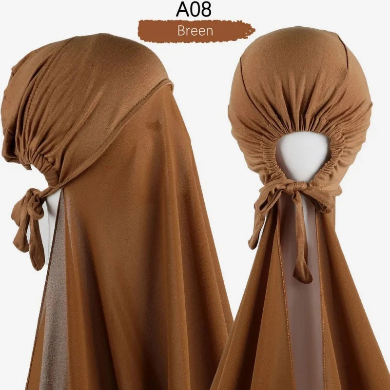 Headscarf Malay Hui Scarf Headband Chiffon Modal Adjustable Hat Convenient Set 250517