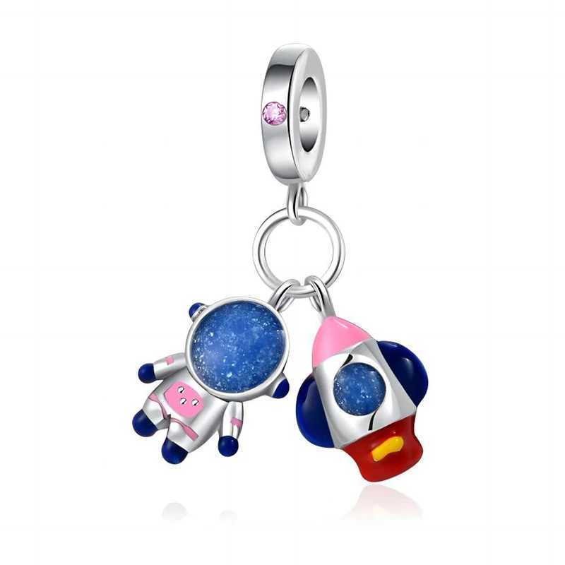 New Charm Milky Way Astronaut Sun Moon Star Beads Fit Original 925 Silver Bracelet Necklace Accory DIY Jewelry Key Chain GiftXJ250517