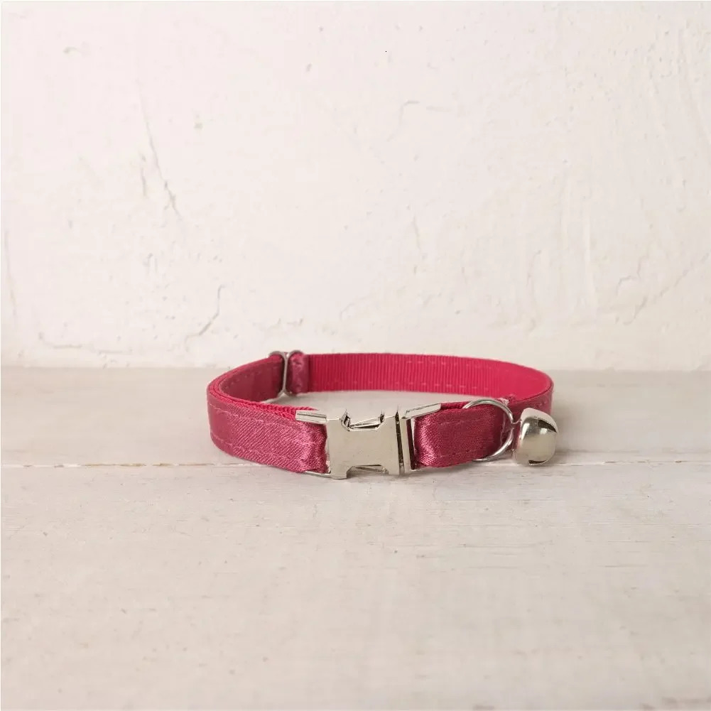 Personalized Cat Collar Customized ID Name Contacts Metal Buckle Adjustable Shiny Red Cat Collars with Bell 250517