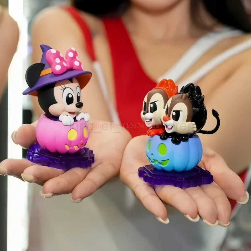 Disney Genuine Mickey Mouse And Friend Pumpkin Version Halloween Limited Cosbi Blind Box Mini Figure Guess Christma Desktop Gift Toys W250517