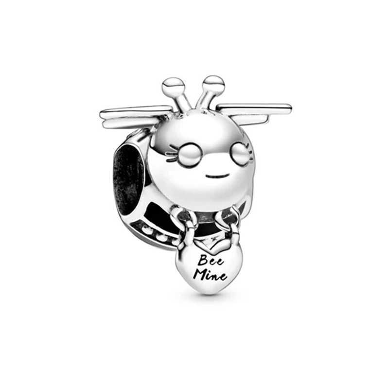 Gold ly Bee Beads Fit Original 925 Sterling Silver Charm Bracelet Necklace Glow at night Firefly Pendant DIY JewelryXJ250517