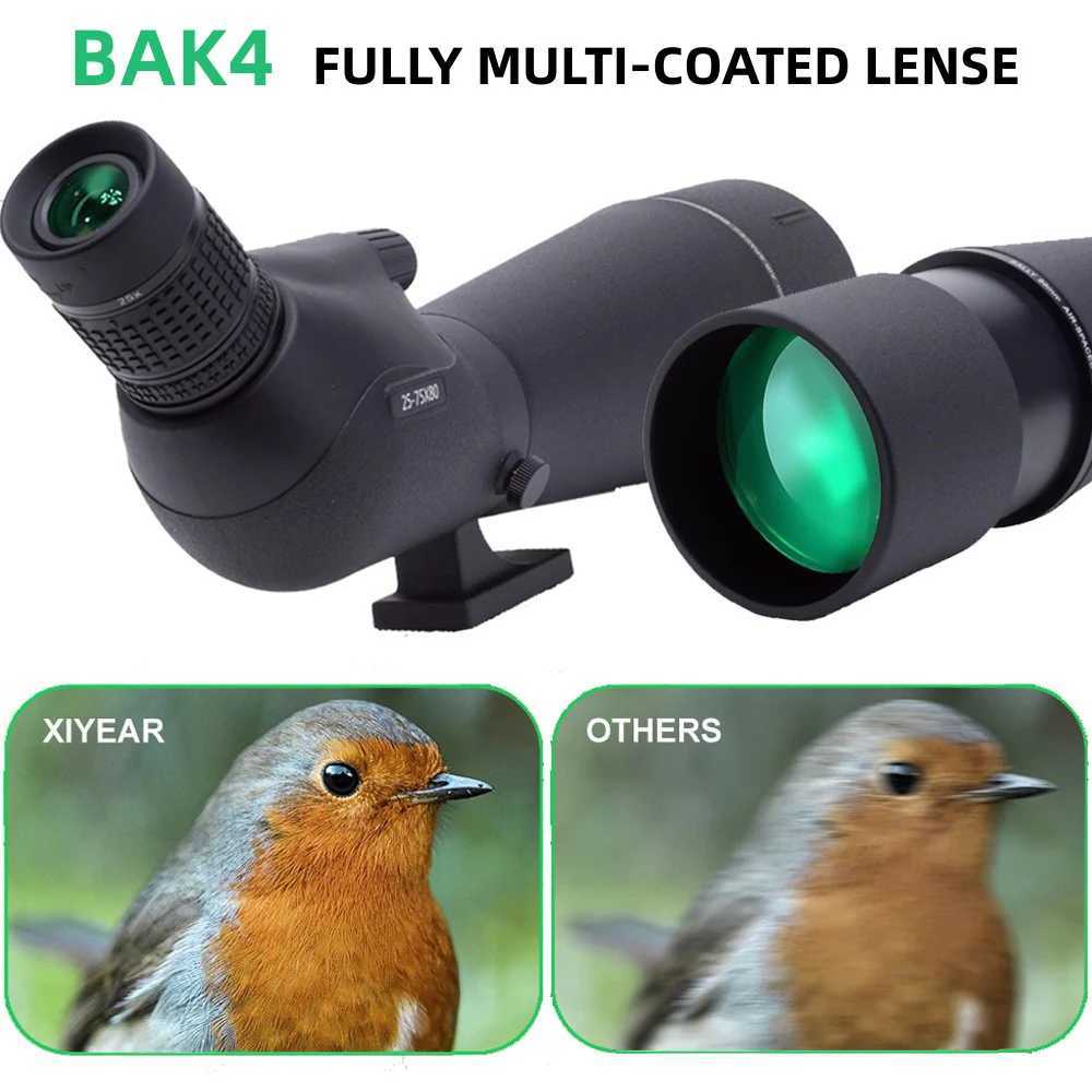 25-75x80 Telescope Spotting Scope Large Field Powerful Zoom Monocular With Phone Adapter Tripod For Bird Watching Camping Y250516