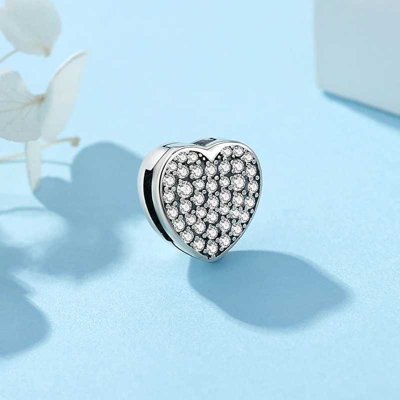 New Original 925 Silver Bracelets Charms Heart Letter A-Z Clip Charm Fit Pan Reflections Bracelets Women DIY JewelryXJ250517