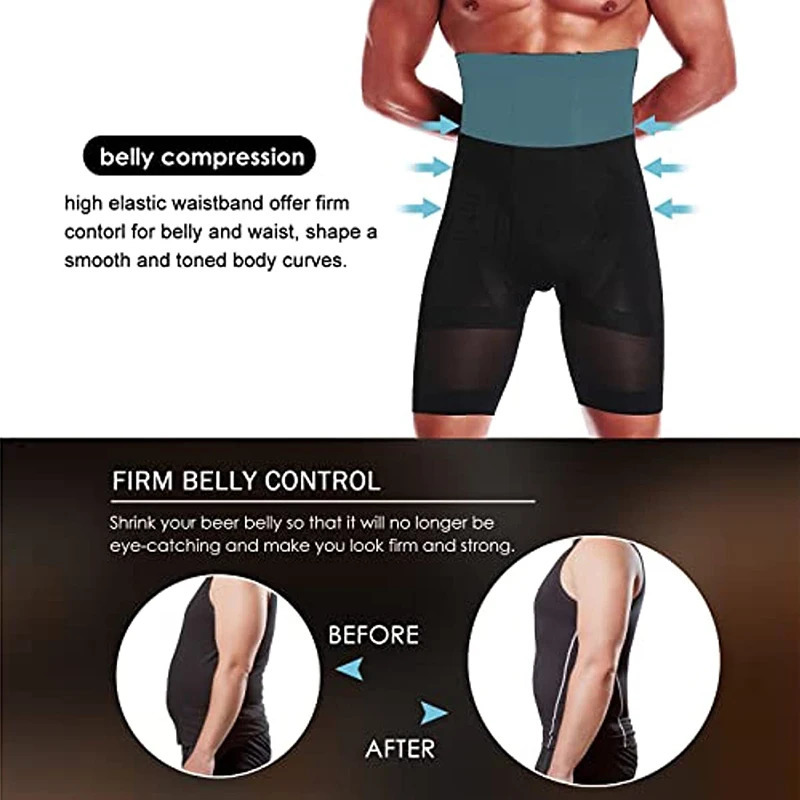 Men Body Shaper Tummy Control Shorts Shapewear Belly Girdle Boxer Briefs High Waisted Slimming Underwear Leg Compression Pes 250517