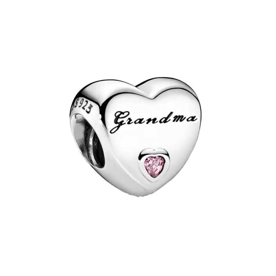NEW Heart Bead Your Grandma Dad Uncle Daughter Uncle Charm Fit Original European Silver S925 Bracelet For DIY Jewelry GiftXJ250517