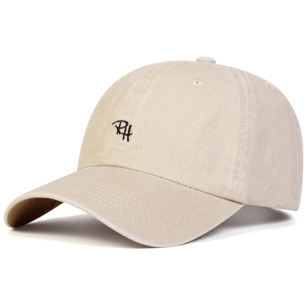Unisex RH Letter Embroidery Wash Baseball Caps Spring and Autumn Outdoor Adjustable Casual Hats Sunscreen Hat 250517